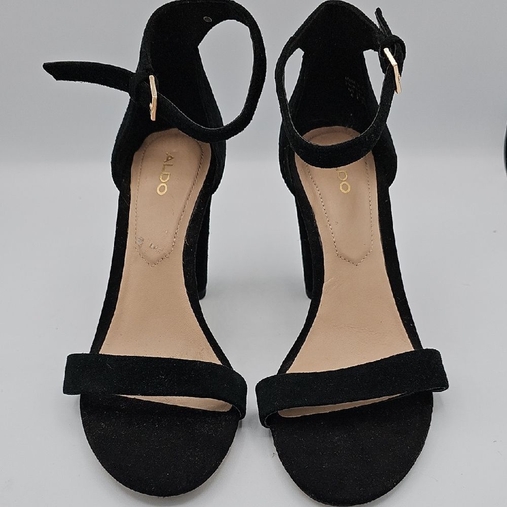 ALDO Women 6 Lussa High heel sandal In Black Faux Suede